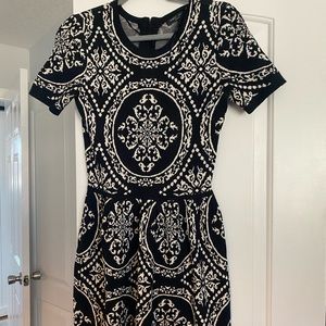 Black and white knit dress